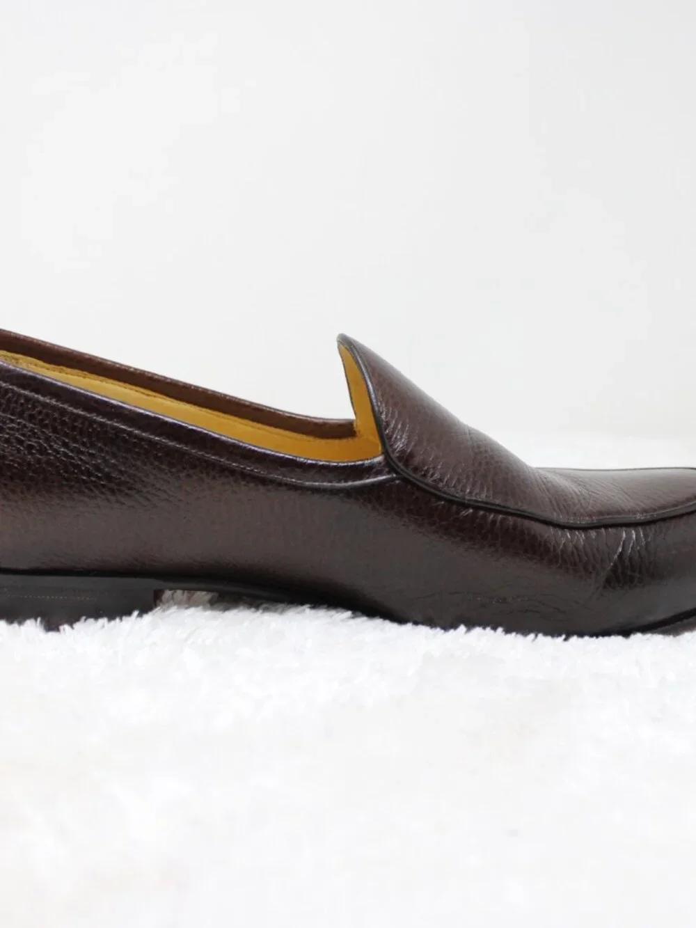 Beckett Simonon Shoes Mens 9 1/2 Brown Pebbled Leather Belgian Loafer Slip-On